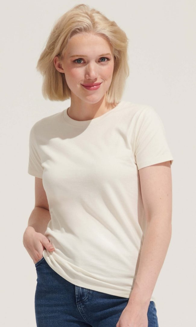 Жіноча футболка Imperial Women Round Collar, під друк і вишивку (11502)