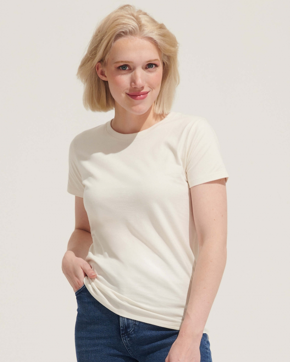 Жіноча футболка Imperial Women Round Collar, під друк і вишивку (11502)
