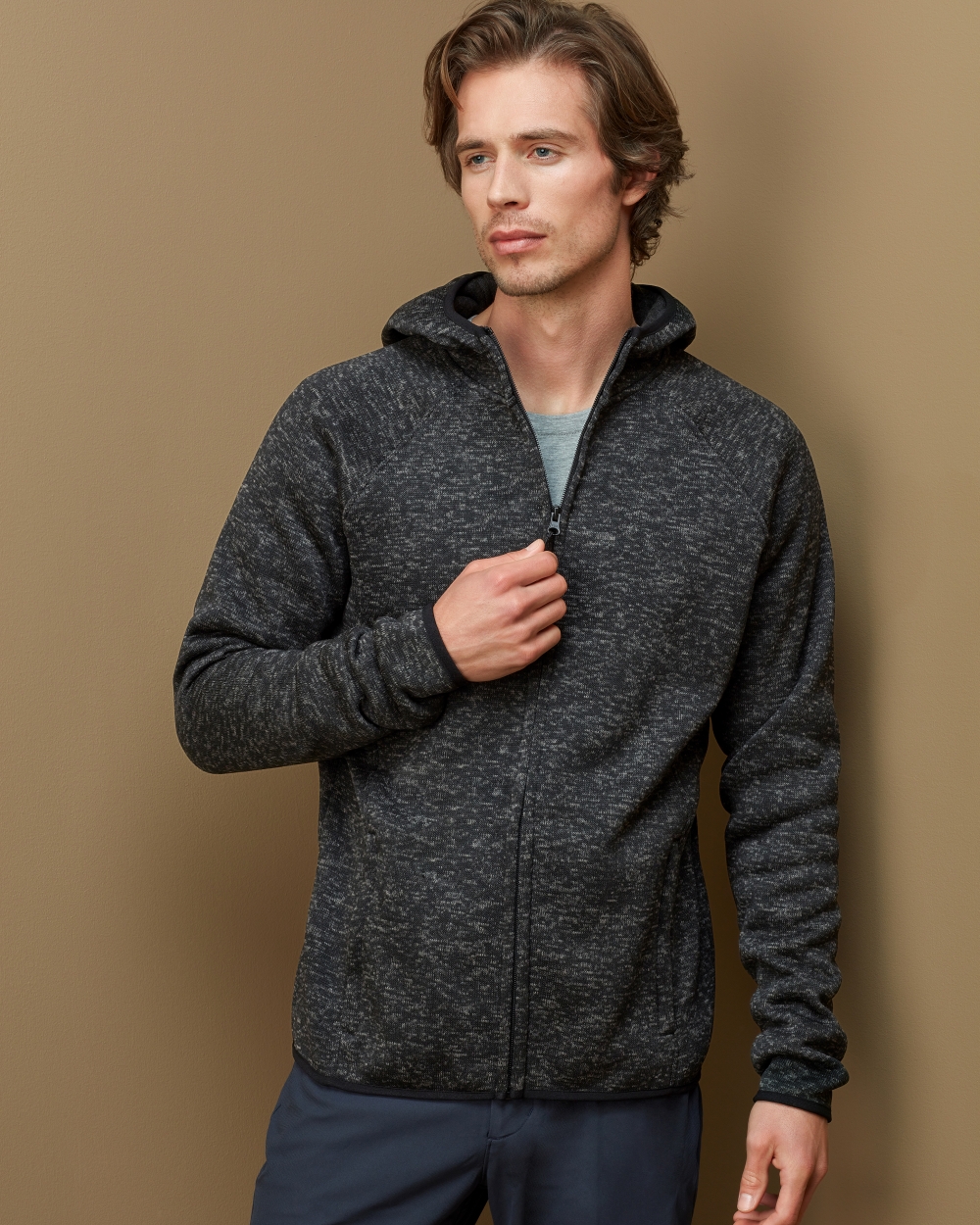 Трикотажна флісова куртка з капюшоном Lux Hooded Knitfleece Jacket (ST5460)